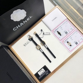 Женские кварцевые часы Chanel Black Gold Small Sugar Cube Настоящ
