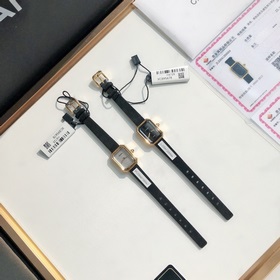 Женские кварцевые часы Chanel Black Gold Small Sugar Cube Настоящ