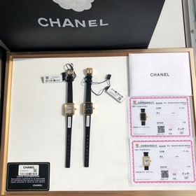 Женские кварцевые часы Chanel Black Gold Small Sugar Cube Настоящ