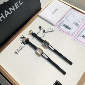 Женские кварцевые часы Chanel Black Gold Small Sugar Cube Настоящ