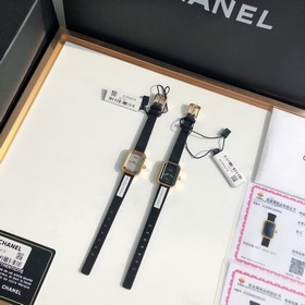 Женские кварцевые часы Chanel Black Gold Small Sugar Cube Настоящ
