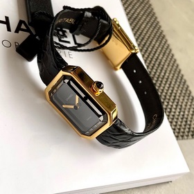 Женские кварцевые часы Chanel Black Gold Small Sugar Cube были со