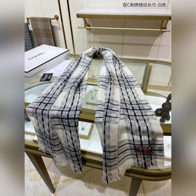 Новый двойной C 【Длинный шарф с вышитым двойным C】 Небольшой аром