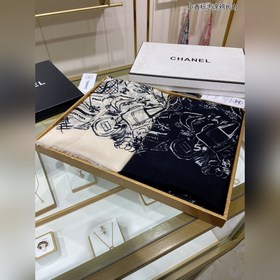 Новый аромат 【Длинный шарф с логотипом Chanel】 Длинный шарф из ка