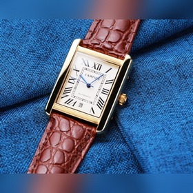 Мужские механические часы Cartier Tank Новый автоматический меха