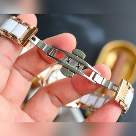 Золотой белый Бренд Omega Модель Новая женская механическая часы 