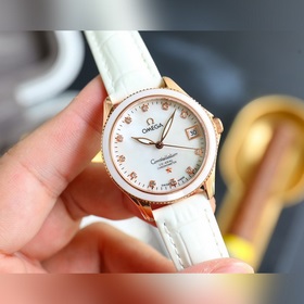Золотой белый Бренд Omega Модель Новая женская механическая часы