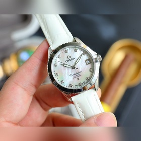 Золотой белый Бренд Omega Модель Новая женская механическая часы