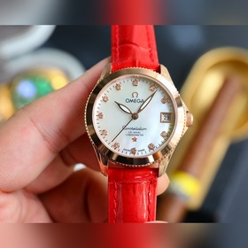 Золотой белый Бренд Omega Модель Новая женская механическая часы