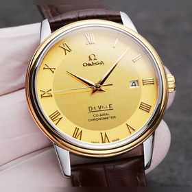 Omega De Ville для пар Корпус из нержавеющей стали 316L Ремешок： 