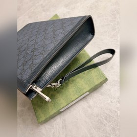 Сумка Ohidia, темно-синяя GG съемным ремешком из серой кожи, подк