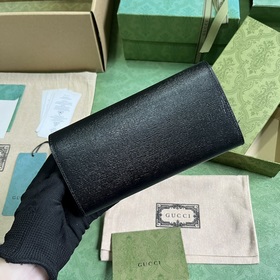 Длинный кошелек с логотипом Gucci, выполненным рукописным шрифтом