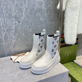 Gucci Челси с толстой подошвой и трикотажным сшивом Ботинки Gucci