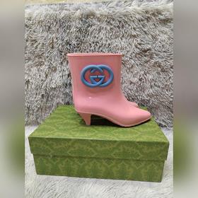 Gucci 2024 новые резиновые сапоги на низком каблуке, высококачест