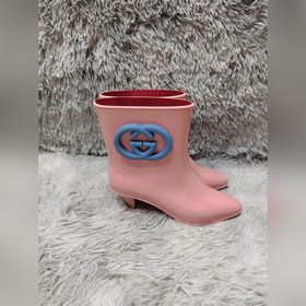 Gucci 2024 новые резиновые сапоги на низком каблуке, высококачест