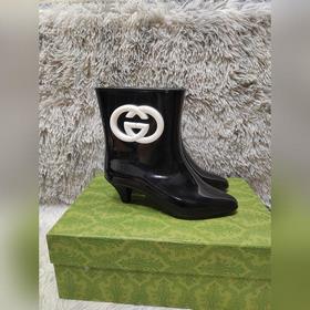 Gucci 2024 новые резиновые сапоги на низком каблуке, высококачест