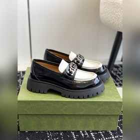 Gucci Последние популярные модели FW2024 Лоферы серебряной пряжко