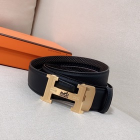 Мужской ремень Hermès Clemence из телячьей кожи с паленой пряжкой