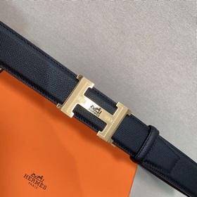 Мужской ремень Hermès Clemence из телячьей кожи с паленой пряжкой