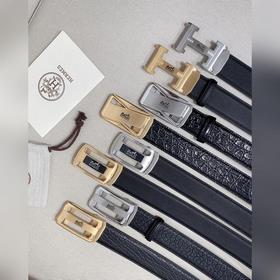 Мужской ремень Hermès Clemence из телячьей кожи с паленой пряжкой