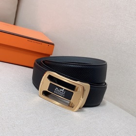 Мужской ремень Hermès Clemence из телячьей кожи с паленой пряжкой