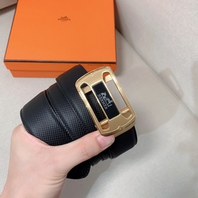 Мужской ремень Hermès Clemence из телячьей кожи с паленой пряжкой