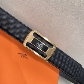 Мужской ремень Hermès Clemence из телячьей кожи с паленой пряжкой