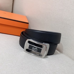 Мужской ремень Hermès Clemence из телячьей кожи с паленой пряжкой