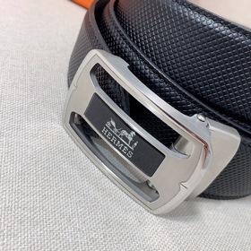 Мужской ремень Hermès Clemence из телячьей кожи с паленой пряжкой