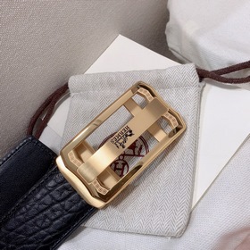 Мужской ремень Hermès Clemence из телячьей кожи с паленой пряжкой