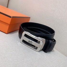 Мужской ремень Hermès Clemence из телячьей кожи с паленой пряжкой
