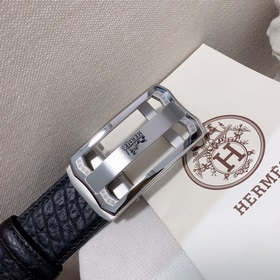 Мужской ремень Hermès Clemence из телячьей кожи с паленой пряжкой