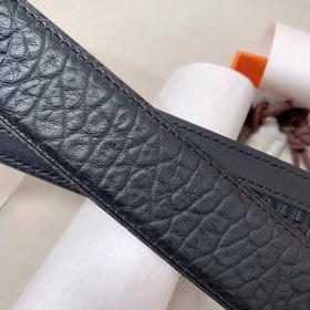 Мужской ремень Hermès Clemence из телячьей кожи с паленой пряжкой
