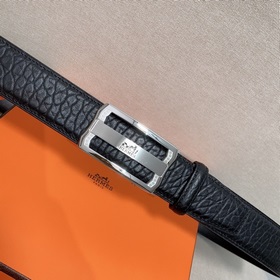 Мужской ремень Hermès Clemence из телячьей кожи с паленой пряжкой