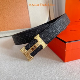 Hermes】Оригинальный ремень Hermes, ширина 3,8 см, импортный кожан