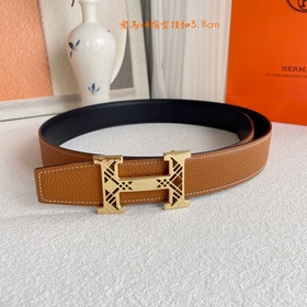 Hermes】Оригинальный ремень Hermes, ширина 3,8 см, импортная кожа,