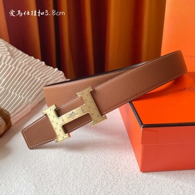 Hermes Оригинальный ремень Hermes, ширина 3,8 см, импортная кожа,