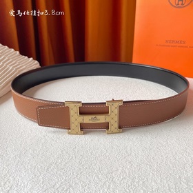 Hermes Оригинальный ремень Hermes, ширина 3,8 см, импортная кожа,