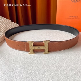 Hermes】Оригинальный ремень Hermes, ширина 3,8 см, импортная кожа,