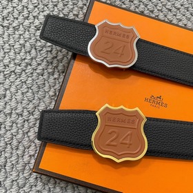 Hermes： Двусторонняя оригинальная кожа тог с металлической фурнит