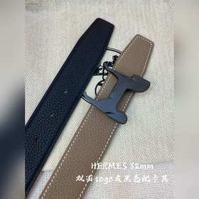 Hermes-H BELT BUCKLE &amp; REVERSIBLE LEATHER STRA 32 мм, синхрон