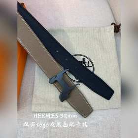 Hermes-H BELT BUCKLE & REVERSIBLE LEATHER STRA 32 мм, синхрон