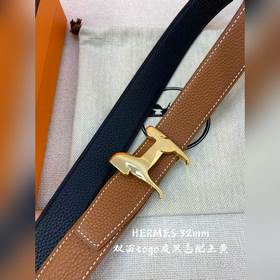 Hermes-H BELT BUCKLE & REVERSIBLE LEATHER STRA 32 мм, синхрон
