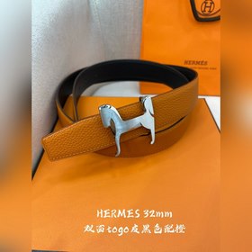 Hermes-H BELT BUCKLE & REVERSIBLE LEATHER STRA 32 мм, синхрон