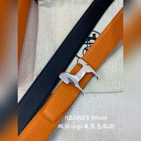 Hermes-H BELT BUCKLE & REVERSIBLE LEATHER STRA 32 мм, синхрон