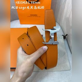 Hermes-H BELT BUCKLE & REVERSIBLE LEATHER STRA 32 мм, синхрон
