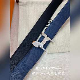 Hermes-H BELT BUCKLE & REVERSIBLE LEATHER STRA 32 мм, синхрон