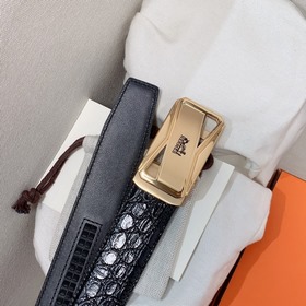 Мужской ремень Hermès Clemence из телячьей кожи с паленой пряжкой