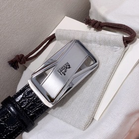 Hermès Clemence мужской ремень из телячьей кожи с паленой пряжкой