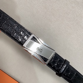 Hermès Clemence мужской ремень из телячьей кожи с паленой пряжкой